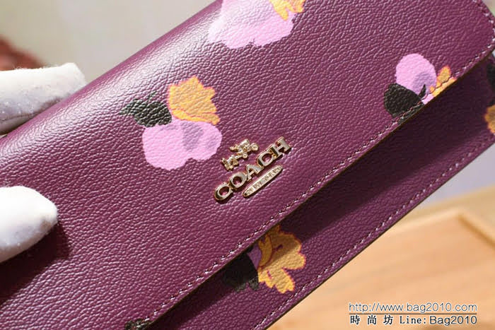 COACH蔻馳 53747# 女士信封錢包 卡位/零錢位齊全 時尚按扣  Chz1324